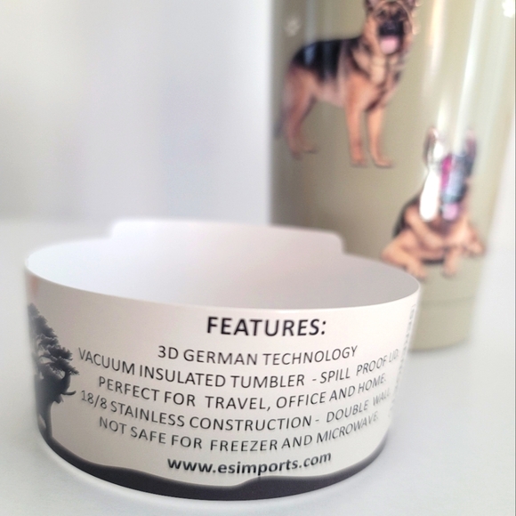 E&S Imports 7" German Shepherd Serengeti Tumbler Hot or Cold Beverages Tumblers - Picture 9 of 12